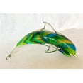 thumbnail image 1 of Figurine en Verre Dauphins Verts, 1 of 1