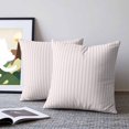 thumbnail image 2 of Pillow Covers 16x16 Set of 2, Pink Vertical Striped Throw Pillow Covers Decorative Couch Cushion Cover, Farmhouse Thin Line Stripes Microfiber Soft Square Pillowcases for Bedroom Living Room Sofa, 2 of 9
