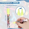 thumbnail image 2 of Uxcell Liquid Chalk Markers 6mm, 2 Pcs Chalkboard Markers, Dry Erase Chalk Pens with Reversible Tip for Chalkboard, Yellow, 2 of 6
