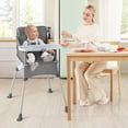 thumbnail image 2 of INFANS Baby High Chair, Foldable Portable Highchair for Babies and Toddlers with Travel Bag Adjustable Tray, 5 Point Harness, Compact Space Saver Infant Feeding Chair for Age 6-36 Months, 2 of 9