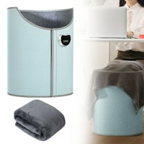 Under Desk Heater,Under Desk Leg Warmer for Office,Portable Foldable Electric Heating Foot Warmer with Soft Blanket,3-Speed Adjustment,5 Seconds Quick Heating(Blue,Digital Display)