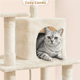 thumbnail image 5 of Renwick 54" Tall Multilevel Cat Tree with Hammock Scratching Posts, Beige, 5 of 7