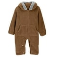 thumbnail image 7 of Newborn Baby Fleece Footie Snowsuit Unisex Winter Warm Thicken Zip Up Hooded Outfits for Girls Boys, 7 of 7