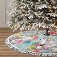 thumbnail image 3 of Flower Horses Christmas Tree Skirt 48 Inch Large Xmas Tree Decor Mat for Holiday Party New Year Decor Christmas Decoration, 3 of 4