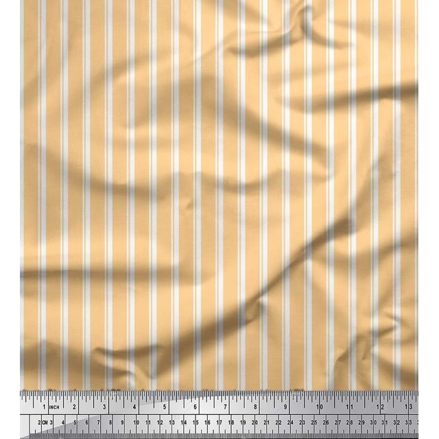Soimoi Tissu Georgette Viscose Rayé Rayé Imprimé 1 Yard 42 Pouces de Large