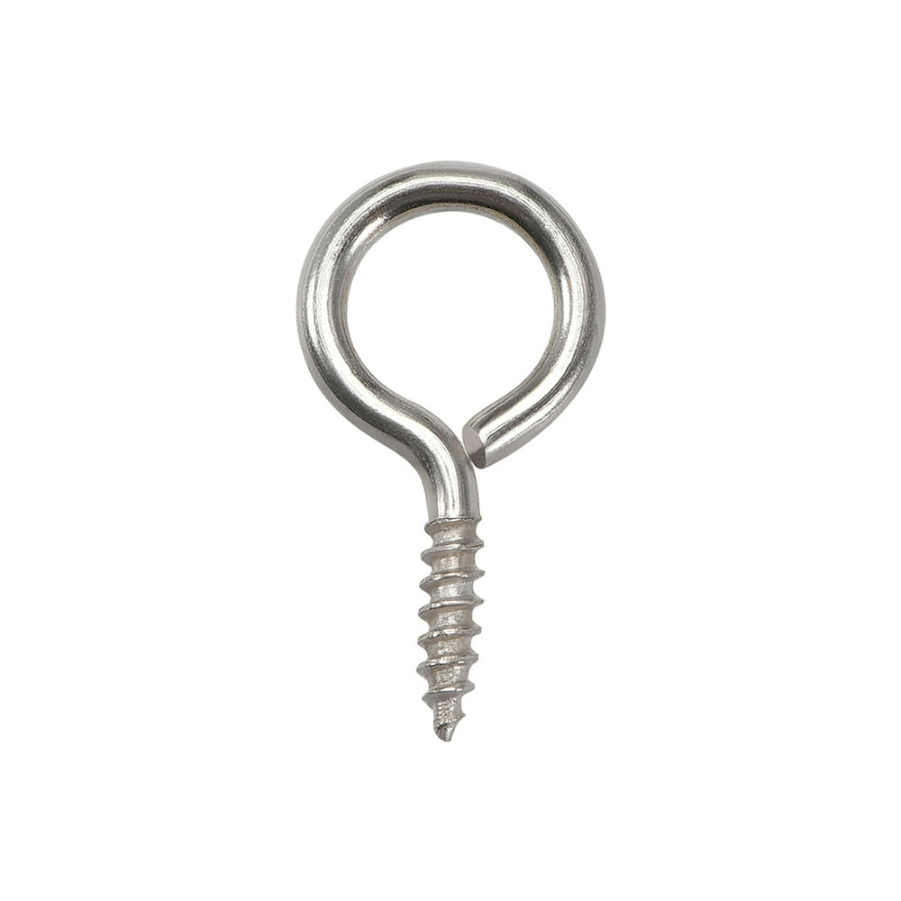0.75" Small Screw Eye Hooks Self Tapping Screws Carbon Steel Screwin