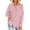 Pink, variant on Fnooota Women's Button Down Shirts 2025, Long Sleeve Trendy Casual V Neck Button Up Shirts Light Blue Size S-2XL