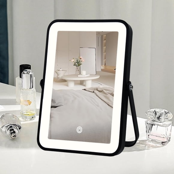 Espejo de maquillaje YEKKOPT recargable con luces de 8 x 10 pulgadas