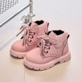 thumbnail image 2 of CAICJ98 Toddler Boys Girls Short Boots Kids Outdoor Waterproof Hiking Ankle Booties Non-Slip Combat Boots Kids Pink,6(Toddler/Little Kid), 2 of 7