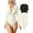 Black,beige, variant on Women's 2 Piece Bodysuits Sexy Ribbed One Piece Zip Front Long Sleeve Tops Bodysuits