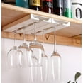 thumbnail image 6 of Wine Glass Holder Under Shelf Cabinet Wine Glass Rack Plastic Stemware Rack Glassware Drying Storage Hanger for Kitchen,Bar and Restaurant (White-2Pack), 6 of 8
