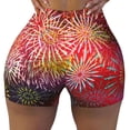 thumbnail image 2 of Naloa Fireworks Biker Shorts for Women Seamless Scrunch Short Women’s Yoga Shorts for Gym Running Sport Shorts-Medium, 2 of 8