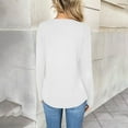 thumbnail image 4 of HLKJKLS Long Sleeve Shirts For Women Long Sleeve V Neck Casual Basic Tee Trendy Fall Loose Fit White S-3Xl, 4 of 6