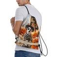 thumbnail image 3 of Drawstring Backpack - Halloween Cute Dog Witch Hat Splash Proof Small Drawstring Gym Bag for Women Men, Cinch Sports String Bag Backpack for Travel Swimming Beach, 3 of 8