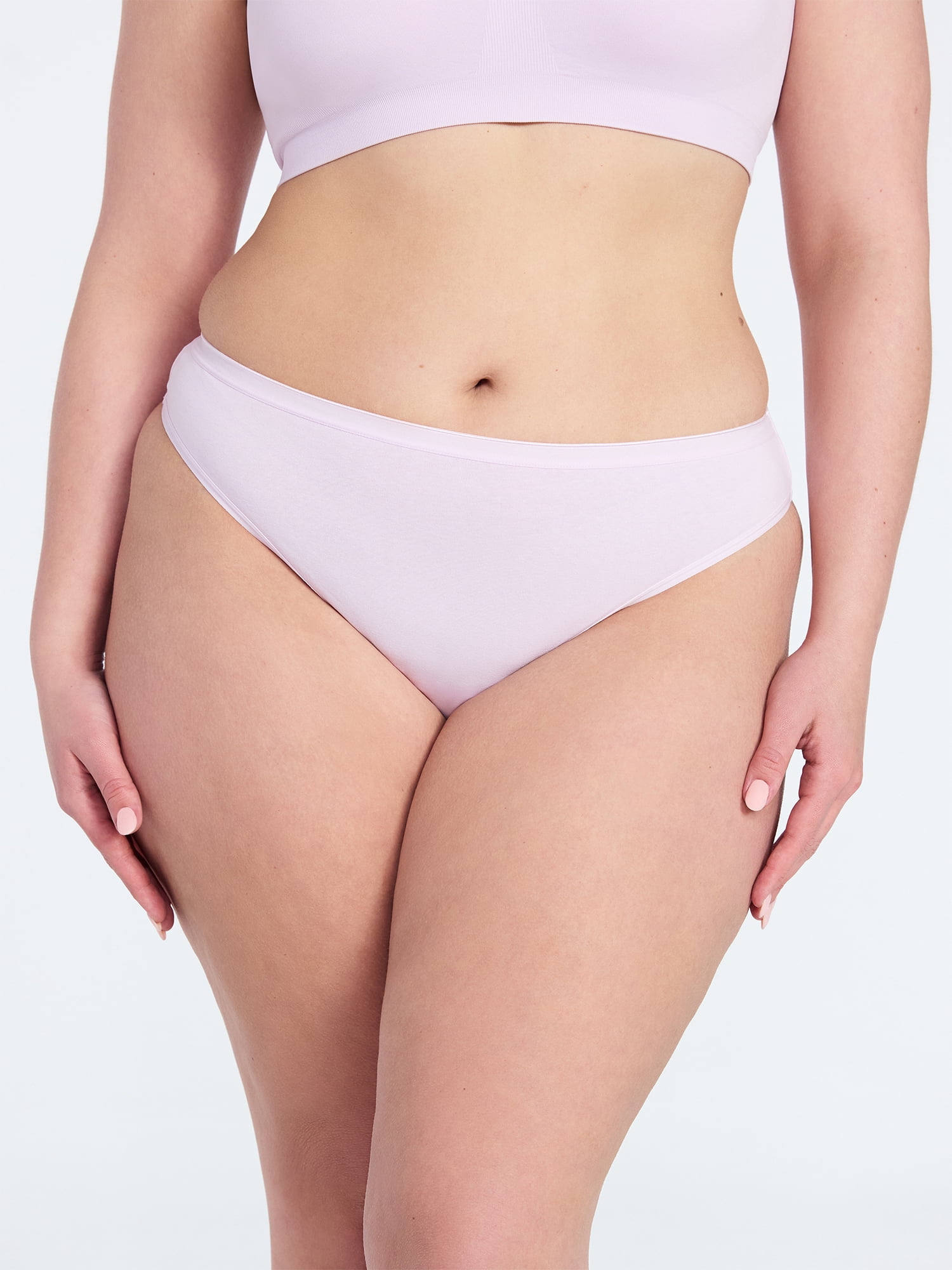 Joyspun Women's Cotton-Blend Thong Panties, 6-Pack, Sizes S-XXXL