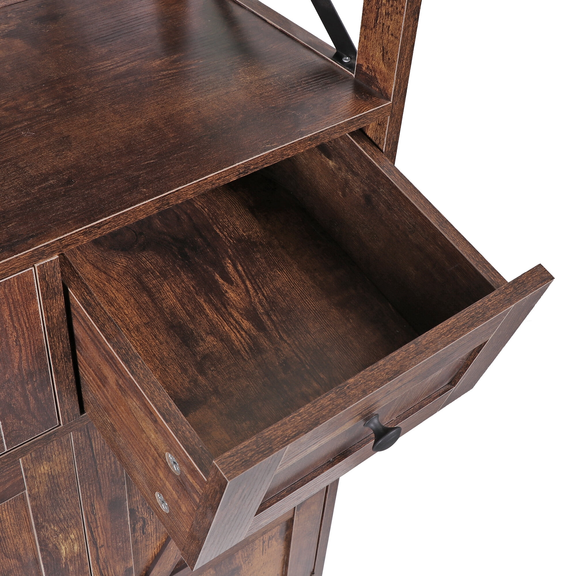 ZENY 42.5" Storage Cabinet with Drawers and Shelves, Kitchen Pantry Storage Cabinet for Dining Living Room Home Office Rustic Brown