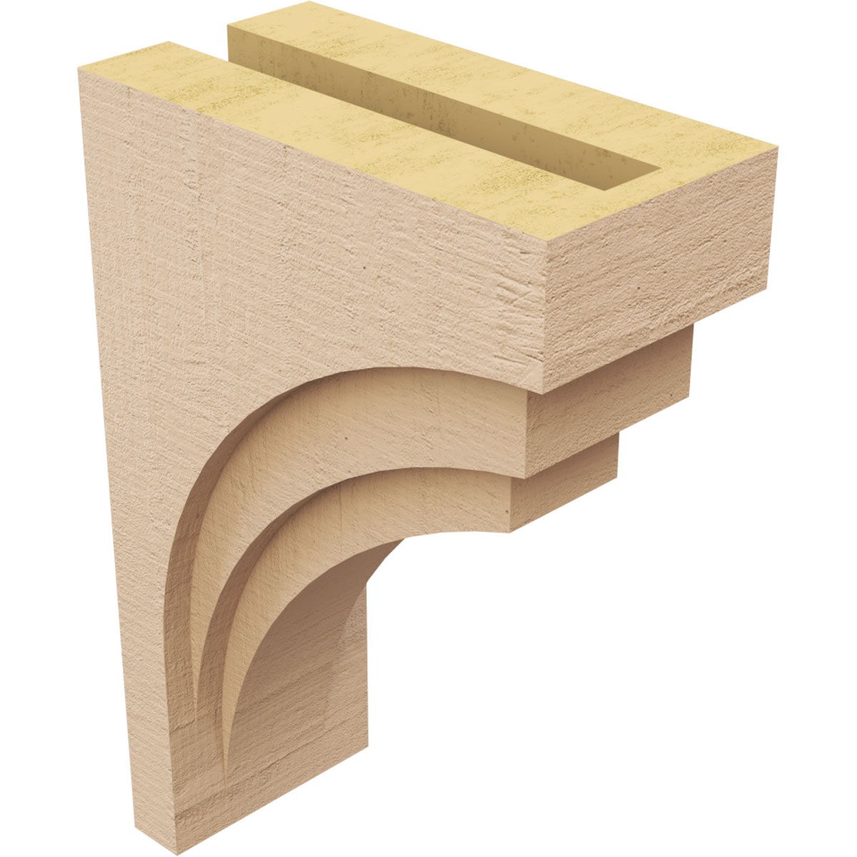 4"W x 8"D x 12"H Classic Rockford Rough Cedar Woodgrain TimberThane Corbel, Primed Tan