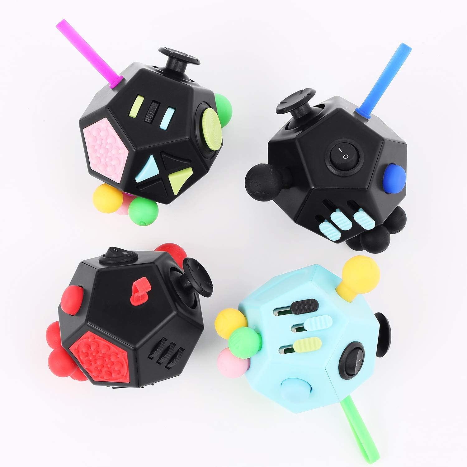 Fidget Dodecagon 12 Side Fidget Cube Relieves Stress And Anxiety Anti Depression Cube For Children And Adults With Adhd Add Ocd Autism Blue Sky Walmart Com Walmart Com