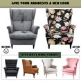 thumbnail image 6 of XYZCANDO Vintage Floral Black Wingback Armchair Cover 2-Piece, Stretch Washable High Back Sofa Protector for Living Room, Bedroom, Office Furniture, Pet Friendly, 6 of 7