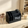 thumbnail image 1 of Elodie Desktop Mail Organizer Box Tabletop Letter Holder for Watches Envelopes Pens black, 1 of 8