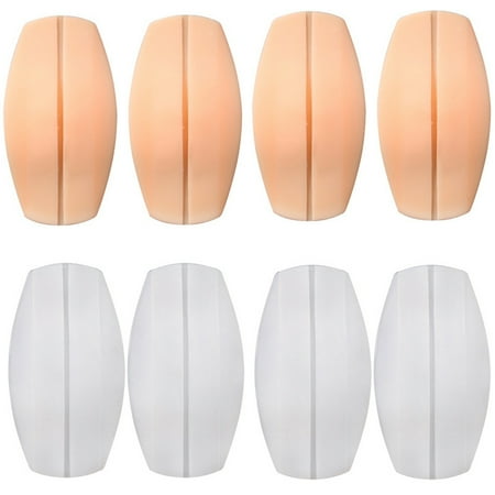 

NUOLUX 4 Pair Women Underwear Shoulder Pads Silicone Bra Strap Decompression Anti-Slip Shoulder Pads Accessories (White and Skin Color)