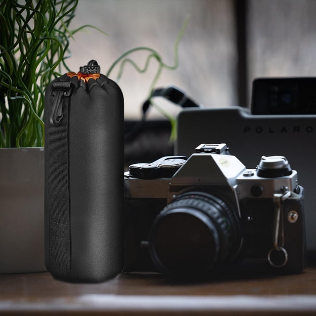 FOLOYORI Estuche De Neopreno Negro Para Lentes De Cámara Con Resistente A Caídas Y