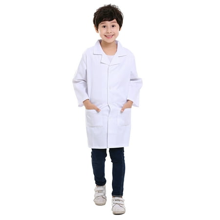 TopTie Kids White Lab Coat Child Costume for Scientists or