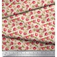 thumbnail image 3 of Soimoi White Cotton Duck Fabric Floral & Pomegranate Fruits Print Fabric by Yard 42 Inch Wide, 3 of 3