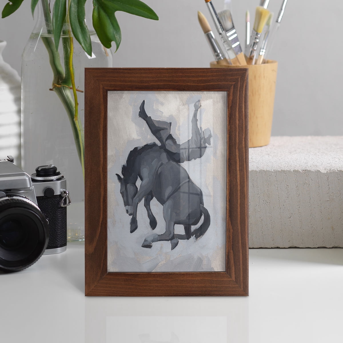Getting Pitched II - Framed Print w/glass - Chestnut