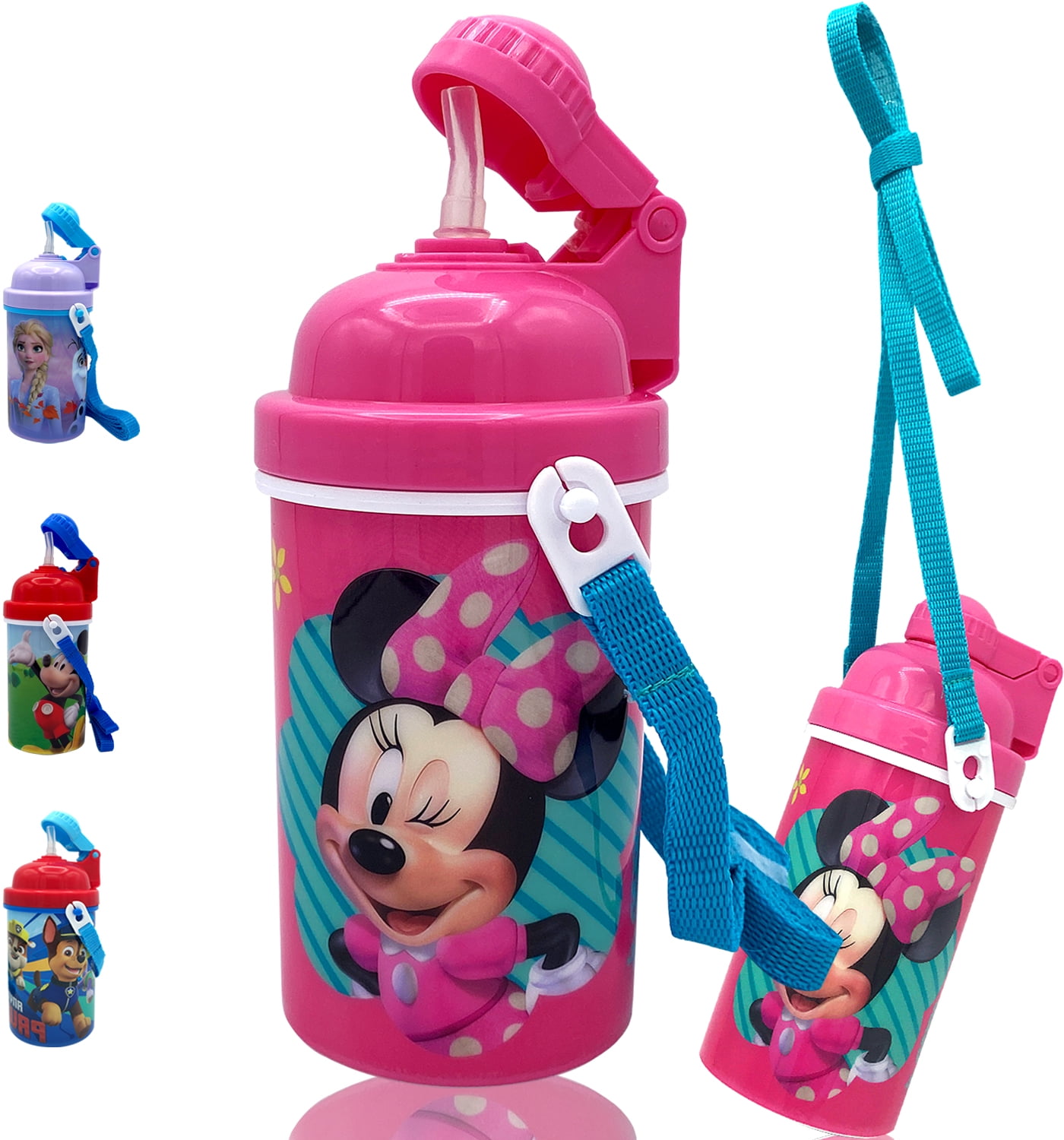Disney Store Japan Minnie Mouse Water Bottle with Carabiner Strap 20.28 oz