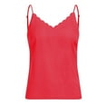 thumbnail image 4 of Homenesgenics Tank Tops with Built in Bras Women's New Summer Sexy Lace V-Neck Solid Color Suspender Shirt Tops Vest Shirt Red L, 4 of 4