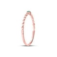 thumbnail image 3 of 10kt Rose Gold Womens Round Emerald Solitaire Diamond-accent Stackable Ring .03 Cttw, 3 of 4
