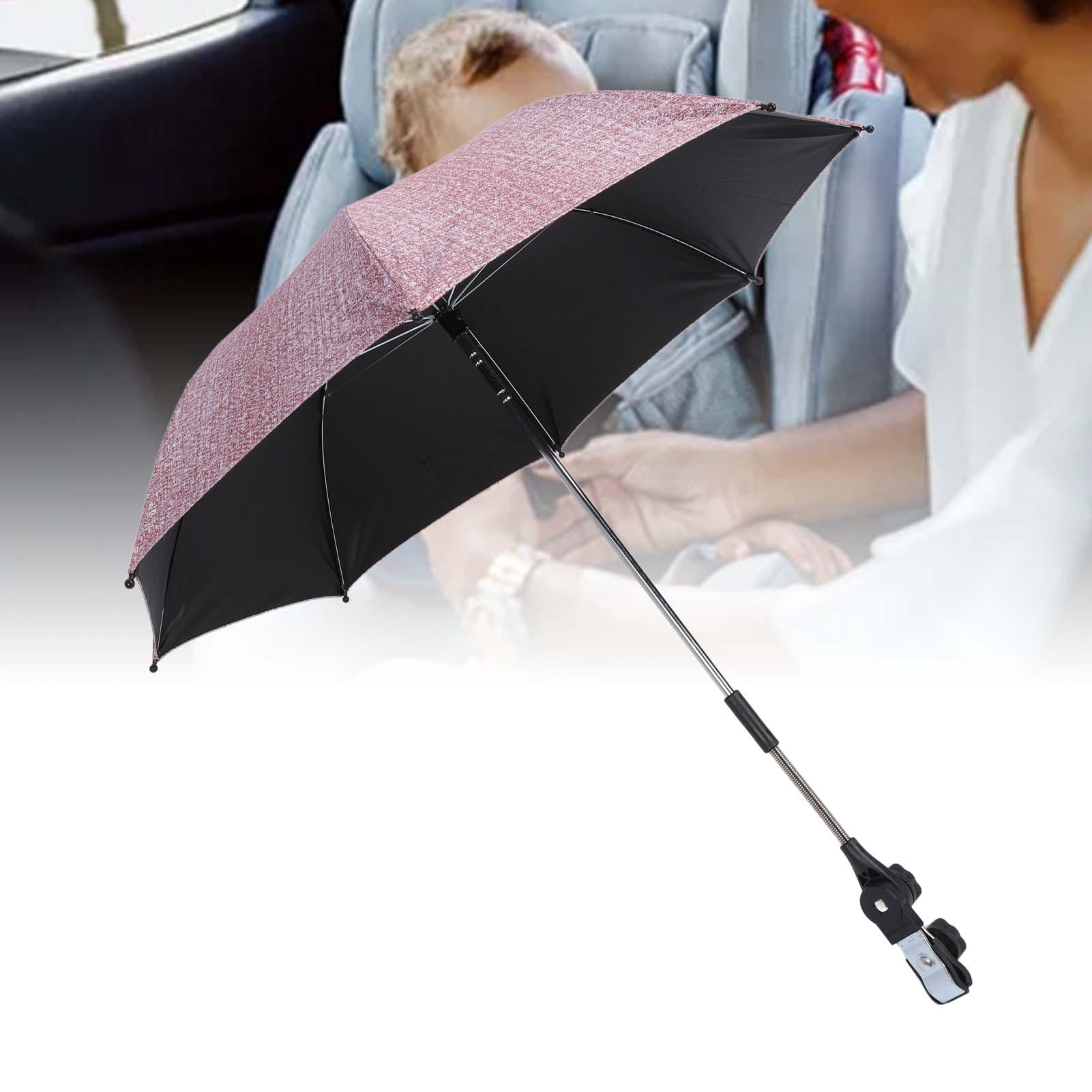 LAZIOEGR Premium Adjustable Baby Stroller Sun Shade Umbrella, 85 cm, UV‑Coated, Clip‑On, Lightweight, Rain & Sun Protection