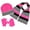 Pink-1251, variant on Girls 3-Piece Winter Hat, Scarf & Glove Set – Cozy Knit Beanie Accessories for Kids – Warm Cold Weather Gear