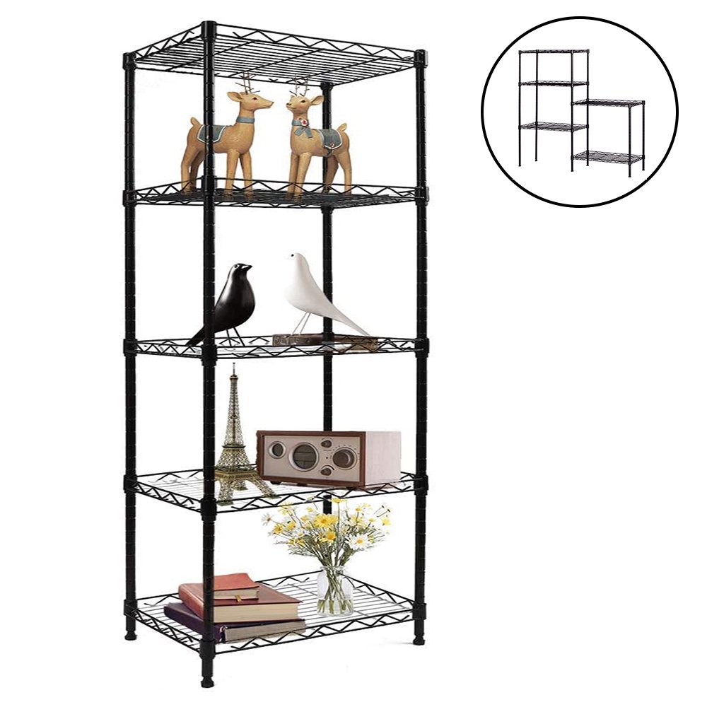 5Shelf Metal Shelving Unit, URHOMEPRO 5Shelf Black Wire Storage