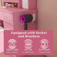 thumbnail image 5 of CQSXDA Functional Vanity Desk with Built-In LED Mirror Lights, 3 Drawers and Power Outlet, Perfect Makeup Table for Women，Pink, 5 of 15