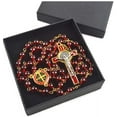 thumbnail image 4 of St. Saint Benedict Benedictine Red 8mm Bead Catholic Religious Gifts Protection Rosary Rosaries Beads, 4 of 4