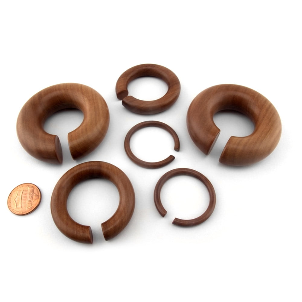 Urban Jewelry 6 Gauge 6g 4mm Saba Wood Hoop Plugs Ear Urban Jewelry 6 Gauge 6g 4mm Saba Wood Hoop Plugs Ear Gauges 2 Pieces Com