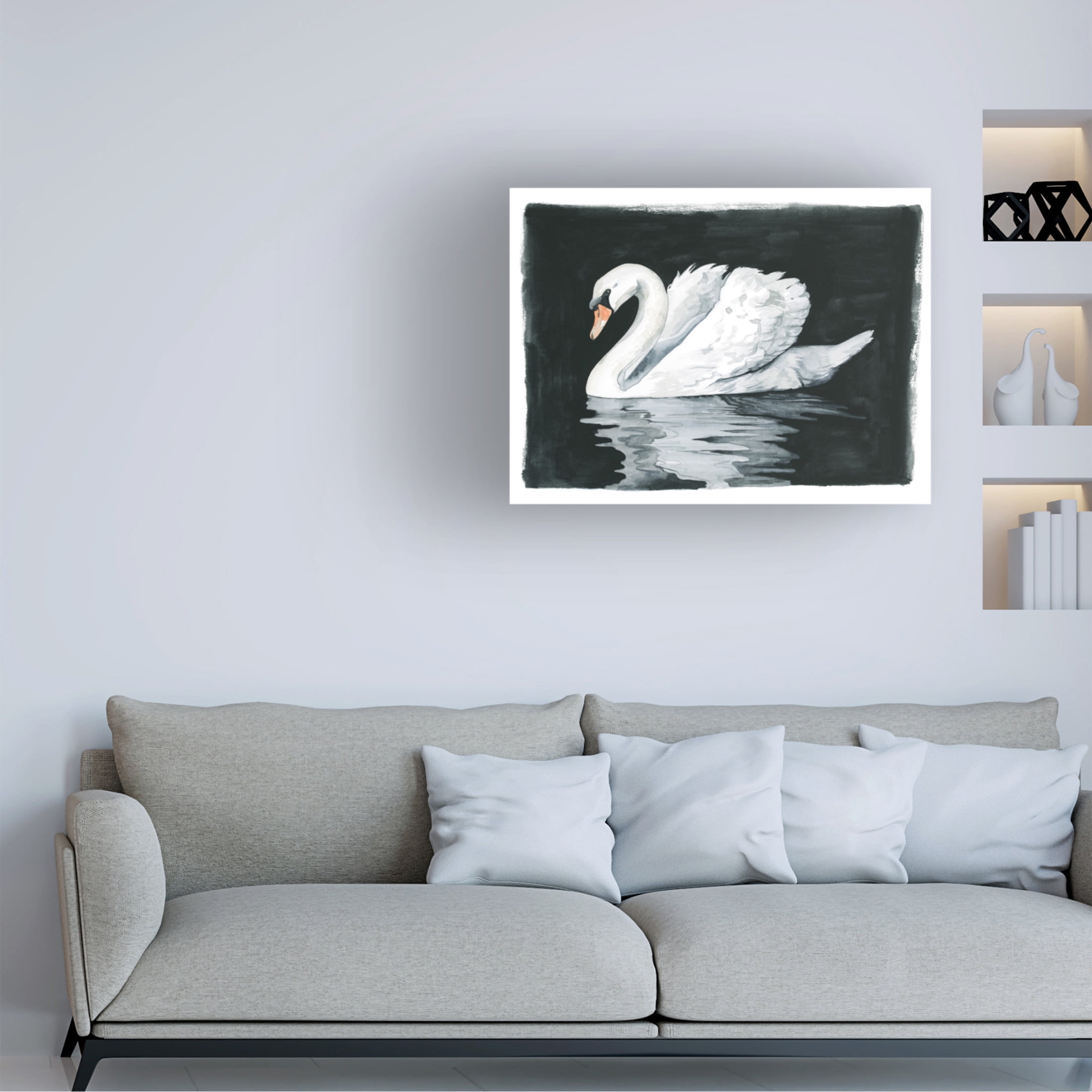 Canvas Wall Art - Grace Popp 'Midnight Swim I' Wall Art for Living Room, Bedroom, or Office Décor by Trademark Fine Art - 19 x 14 Inches