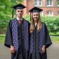 thumbnail image 7 of Logiee Blue Skull Crystal Print Unisex Adult Graduation Stole Shawl 72" Long for Academic Commencements Shawl-Flattened, 7 of 7