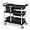 Black, variant on TUFFIOM 3-Tier Plastic Service Storage Utility Cart with Wheels, Heavy Duty Multi-Function Mobile Shelving Unit Organizer, Ideal for Restaurant, Foodservice, Office, Warehouse, Black