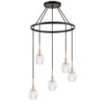 thumbnail image 2 of Woodbridge Lighting Jewel 5-Light LED Metal Pendant Chandelier in Brass/Bronze, 2 of 5