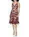 Dress the Population Women's Blair Plunging Fit and Flare Midi Dress Dress,  Berry/Nude, XS - Walmart.ca
