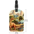 thumbnail image 6 of Square 2Pack PU Leather Cartoon Dinosaur Cruise Luggage Tag with Privacy Cover and Name ID Tag for Travel Handbags Backpacks Luggage Tags, 6 of 6