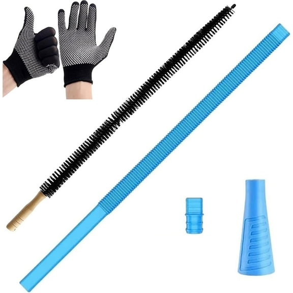 NUHUi Clothes Dryer Vent Cleaner Kit Compatible with All Vacuum Cleaners Includes Hose Attachment Lint Brush Gloves And Vacuum Hose