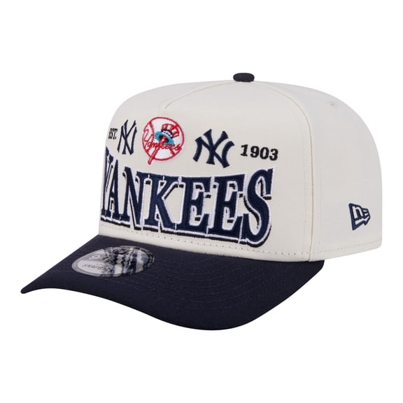 Men's New Era Cream New York Yankees Throwback Tri-Hit A-Frame 9FIFTY Adjustable Hat