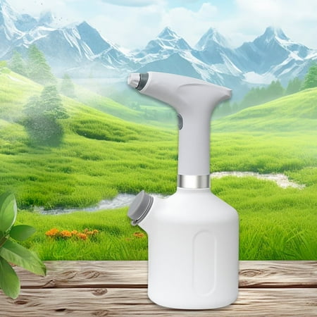 Ovzne Household Garden Sprayer – 1L Adjustable Watering Sprinkler With Extended Nozzle 3.7V 1200Mah Battery Black White Design For Plant Watering Cleaning