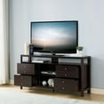 thumbnail image 2 of Buffet Contemporary 4 Drawer Open Shelf Media Storage Entertainment Center TV Stand, Red Cocoa, 2 of 4