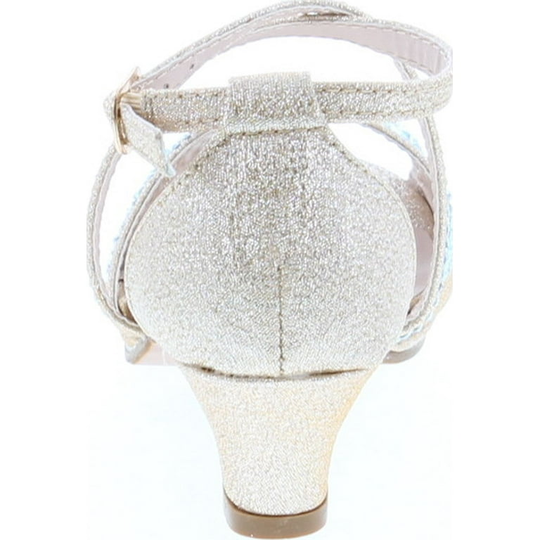 Link Fantastic-90K Girl's Rhinestone Criss Cross Ankle Strap