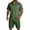 Blackish Green, variant on Men's 2 Piece Outfits Short Sleeve Button Down Shirt And Shorts Summer Beach Vacation Lounge Workout Pajamas Short Sleeve Sets Orange 2Xl